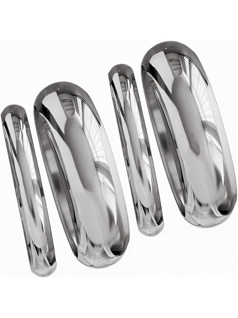 Women's 4pcs Silver Chunky Wide Zinc Statement Cuff Bangle Bracelet Jewelry